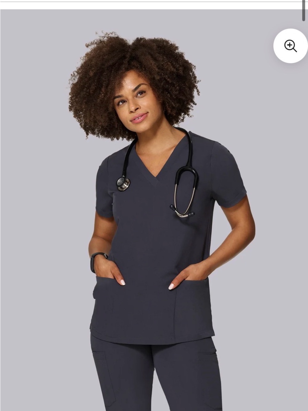 New in plastic with tags Women's Charcoal V-Neck Scrub Top & Cargo Pants set
